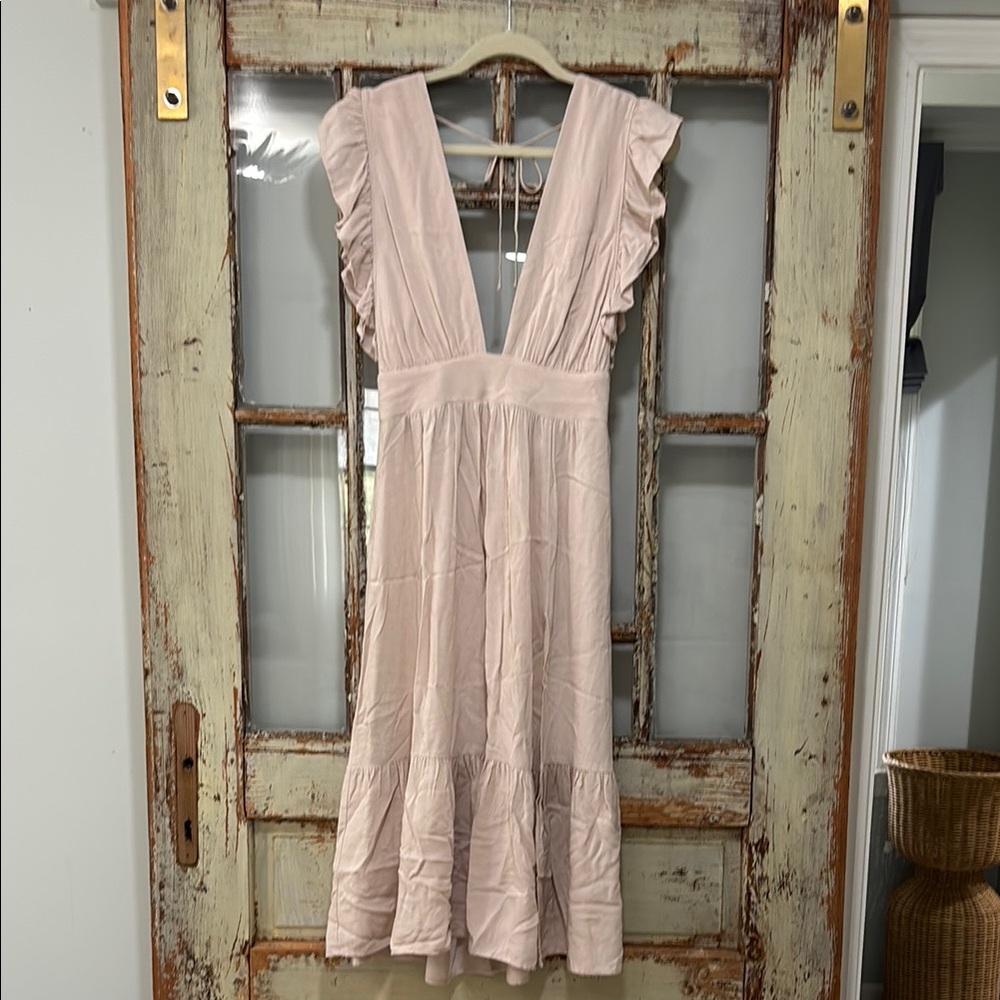 Elegant Cream Ruffle Dress